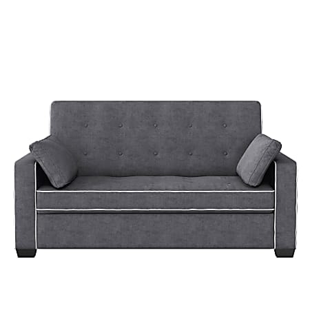 Lifestyle Solutions Serta Andrew Convertible Sofa, Queen Size, 39-3/5”H x 72-3/5”W x 37-3/5”D, Charcoal