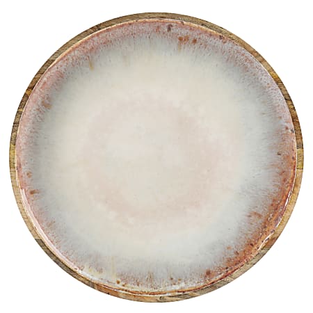 Cravings By Chrissy Teigen Enameled Mango Wood Platter, 15-15/16”, Blush