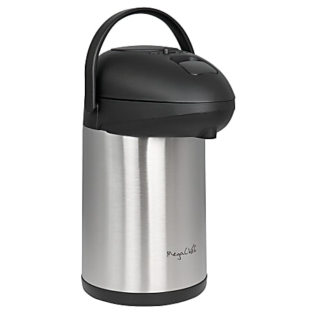 MegaChef 3 Quart Stainless Steel Vacuum Body Pump Cap Air Pot, 995120031M