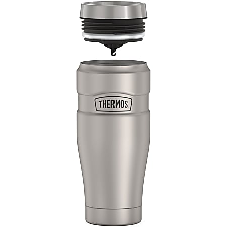 Thermos Stainless King Tumbler 16Oz - Coffee - Dishwasher Safe - Matte Stainless Steel, Silver - Stainless Steel Body