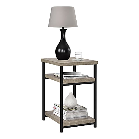 Ameriwood Home Elmwood End Table Rectangular Distressed Gray Oak ...