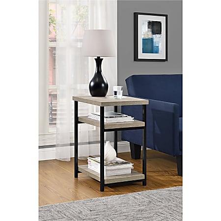 Ameriwood Home Elmwood End Table Rectangular Distressed Gray Oak ...