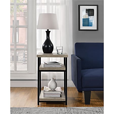 Ameriwood Home Elmwood End Table Rectangular Distressed Gray Oak ...