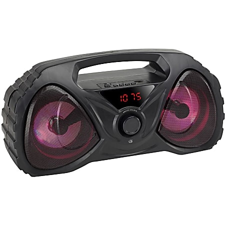 GPX Boombox Portable Bluetooth Speaker System - 100 Hz to 10 kHz - Battery Rechargeable - USB
