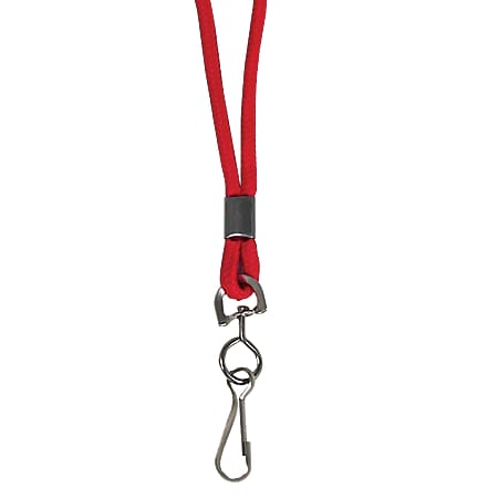 C-Line® Standard Lanyards With Swivel Hooks, 36"L, Red,