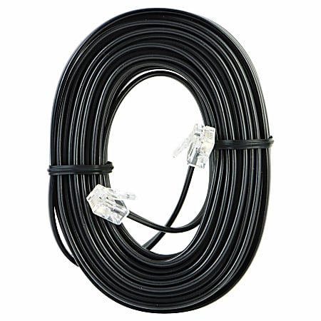 GE Phone Line Cord, 25', Black