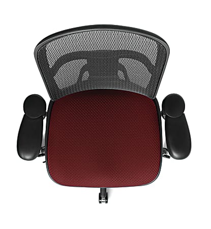 WorkPro Quantum 9000 Series Ergonomic MeshPremium Fabric Mid Back Chair BlackBurgundy BIFMA Compliant ODP Business Solutions