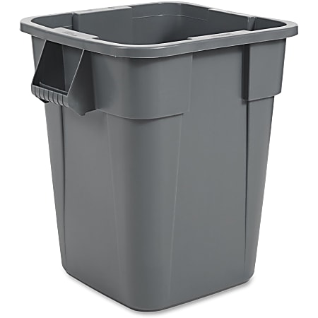 Rubbermaid Commercial Brute Square Container - 40 gal Capacity - Square - Rounded Corner, Handle, Smooth, Easy to Clean - 28.8" Height x 27" Width x 23.3" Depth - Gray - 4 / Carton