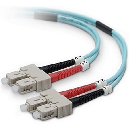 Belkin Fiber Optic Patch Cable - SC Male - SC Male - 6.56ft - Aqua