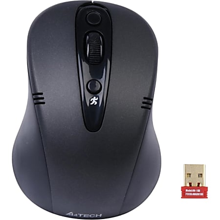 A4Tech 5 Buttons USB Wireless Optical Mouse Black via Ergoguys