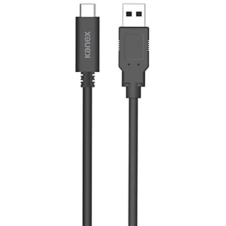 Kanex USB-C to USB 3.0 Charge and Sync Cable - 3.28 ft USB Data Transfer Cable for Notebook, MacBook - First End: 1 x USB Type C - Male - Second End: 1 x USB 3.0 Type A - Male - 10 Gbit/s - Black