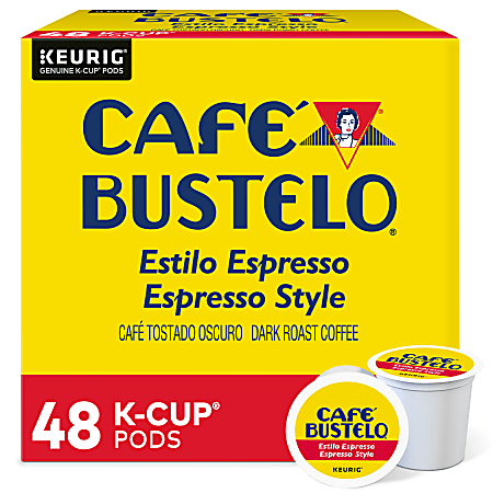 Café Bustelo Espresso Roast Coffee K-Cup Pods, Box Of 48