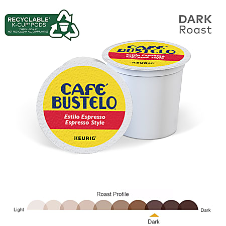 Caf Bustelo Espresso Roast Coffee K Cup Pods Box Of 48 ODP Business Solutions