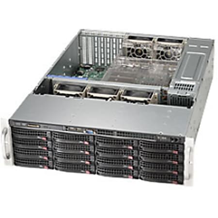 Supermicro SuperChassis SC836BE26-R920B System Cabinet - Rack-mountable - Black - 3U - 16 x Bay - 5 x Fan(s) Installed - 2 x 920 W - EATX, ATX Motherboard Supported - 72 lb - 5 x Fan(s) Supported - 16 x External 3.5" Bay - 7x Slot(s) - 2 x USB(s)