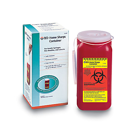 Becton Dickinson Home Sharps Container Disposals, 1.4 Quarts, Box Of 1