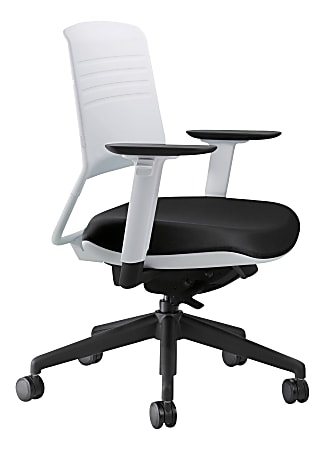 Koplus Switch Fabric Mid-Back Task Chair, Black/White