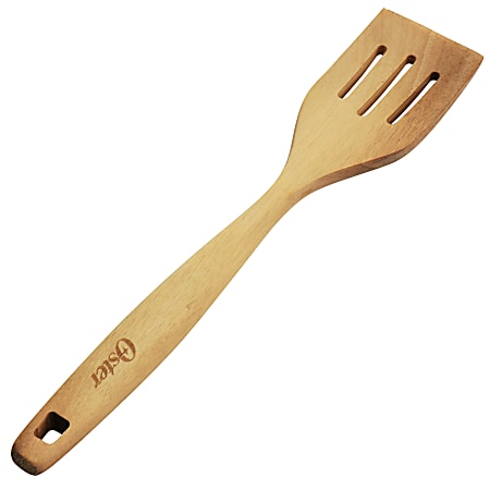 Oster Acacia Wood Slotted Turner Cooking Utensil, 14", Light Brown