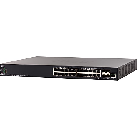 Cisco SX550X-24 24-Port 10GBase-T Stackable Managed Switch - 24 Ports - Manageable - 2 Layer Supported - SX550X24K9NA