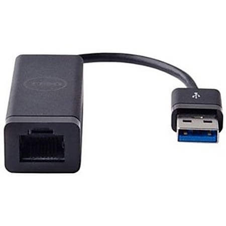 Dell - Network adapter - USB 3.0 - Gigabit Ethernet - black - with 1 Year Basic Hardware Warranty Repair - for Chromebook 3110, 3110 2-in-1; Latitude 54XX, 7410, 94XX 2-in-1; Precision 3561, 75XX