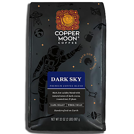 Copper Moon Whole Bean Coffee, Dark Roast, Dark Sky Blend, 2 Lb