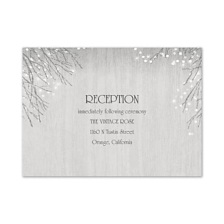 Custom Wedding & Event Reception Cards, 4-7/8" x 3-1/2", Wooden Sparkle, Box Of 25 Cards