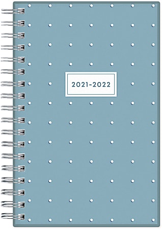 Blue Sky™ Weekly/Monthly Planner, 3-5/8" x 6-1/8", Shadow Dots, July 2021 To June 2022, 127065