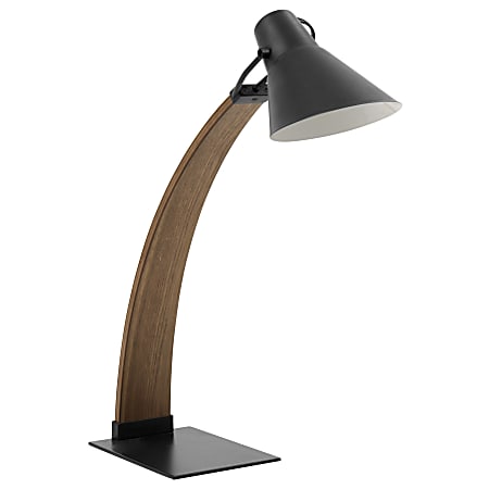 Lumisource Noah Mid-Century Modern Table Lamp, Walnut/Black
