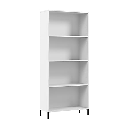 Bush Furniture Essence65"H 4-Shelf Bookcase, White, Standard Delivery