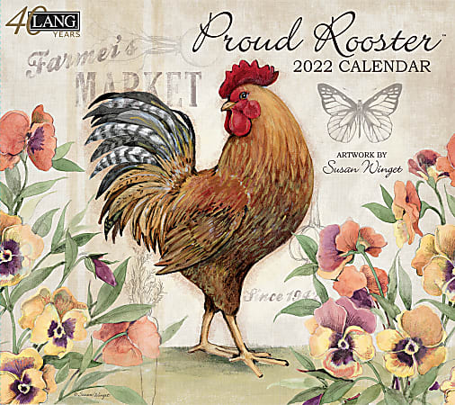 Lang Monthly Wall Calendar, 10”H x 13-7/16”W, Proud Rooster, January To December 2022