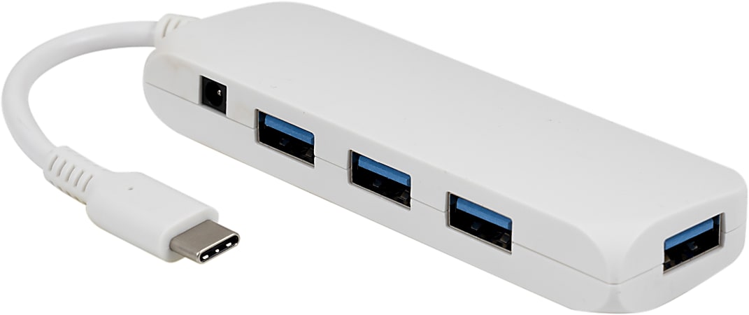 Ativa® 4-Port USB-C 3.0 Hub, White, 41508