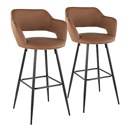 LumiSource Margarite Bar Stools BlackBrown Set Of Stools ODP