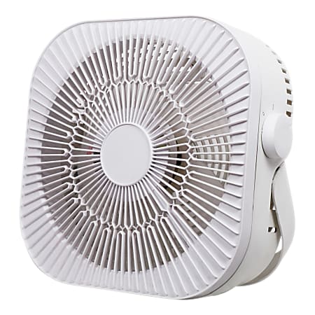 Optimus 2-Speed 40W 12” Box Fan, 4-5/16”H x 13-1/4”W x 12-5/8”D, White