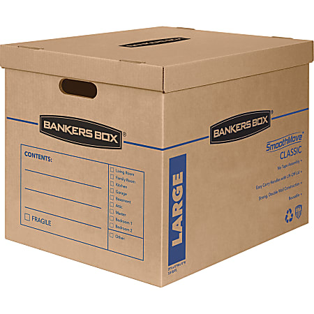 BANKERS BOX by Fellowes Scatola per traslochi extra resistente SmoothMove™  Prime Ultra HD, Capacità 85 l (confezione 5 pezzi) - Scatole per trasloco