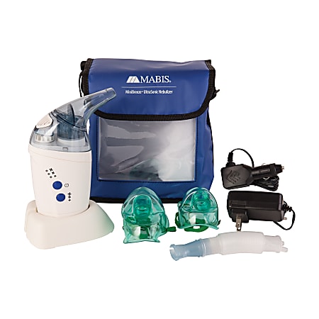 MABIS MINIBreeze Ultrasonic Nebulizer, 8"H x 5"W x 5 1/2"D, Blue/White