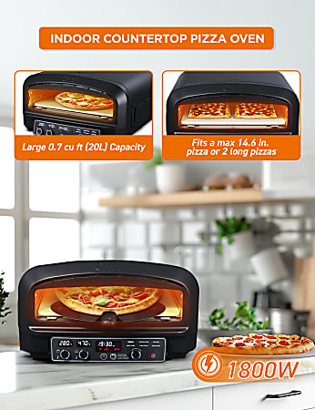 Commercial Chef Indoor Electric Countertop Pizza Oven Black - Office Depot