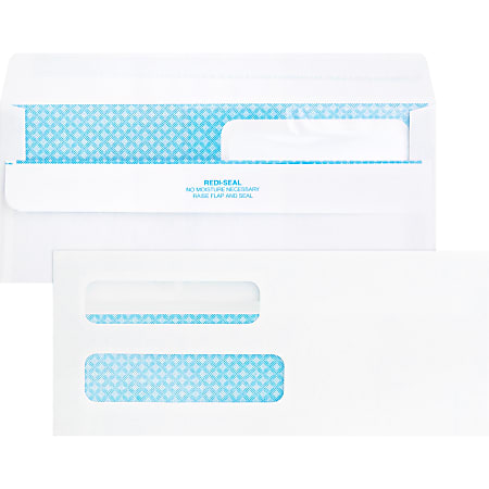 Business Source Double Window No. 8-5/8 Check Envelopes