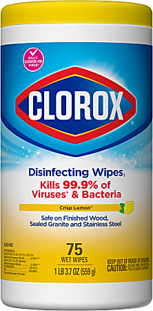 Clorox Disinfecting Wipes Bleach Free Cleaning Wipes Crisp Lemon 35 Count -  Office Depot