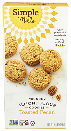 Simple Mills Crunchy Cookies, Toasted Pecan, 5.5 Oz, Total Qty 6