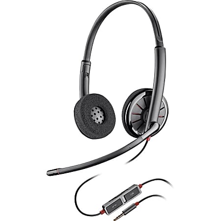Plantronics Blackwire C225 Headset - Stereo - Mini-phone (3.5mm) - Wired - 20 Hz - 20 kHz - Over-the-head - Binaural - Supra-aural - Noise Canceling