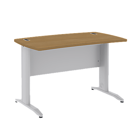BBF Sector 48" x 30" Curved Desk, 30"H x 47 1/2"W x 29 1/2"D, Modern Cherry, Premium Installation Service
