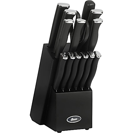 Oster Langmore Stainless Steel Cutlery Set, Black, Set Of 15 Pieces