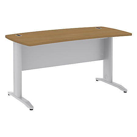 BBF Sector 60" x 30" Curved Desk, 30"H x 59 1/2"W x 29 1/2"D, Modern Cherry, Premium Installation Service