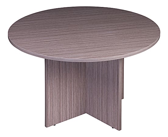 Boss Office Products 42"W Round Wood Conference Table, Driftwood