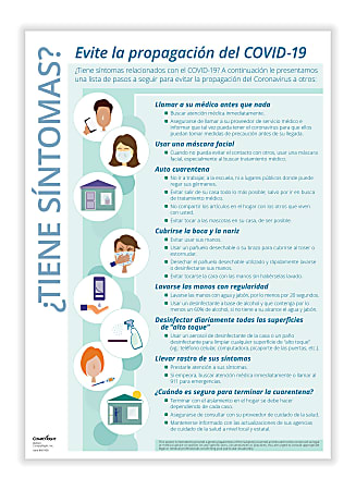 ComplyRight™ Coronavirus (COVID-19) Poster, Got Symptoms? Stop The Spread, Spanish, 10" x 14"