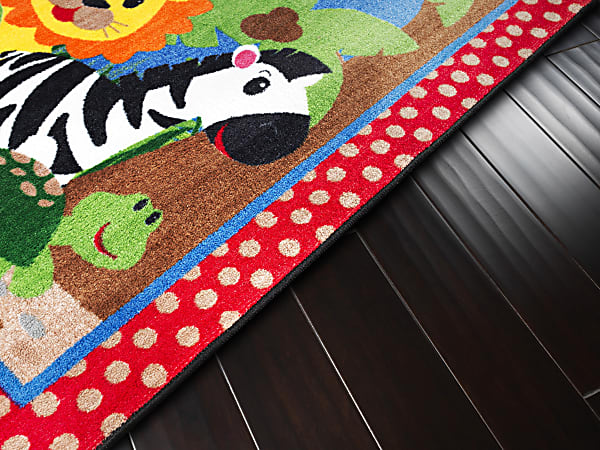 Flagship Carpets Cutie Jungle Rug, Rectangle, 3' x 5', Multicolor