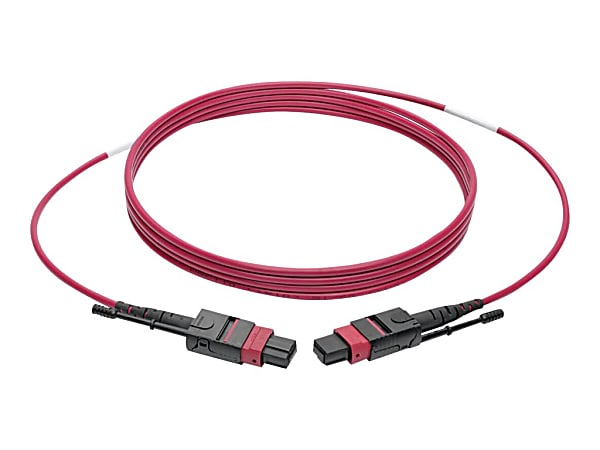 Tripp Lite MTP/MPO Multimode Patch Cable, 12 Fiber, 40/100 GbE, 40/100GBASE-SR4, OM4 Plenum-Rated (F/F), Push/Pull Tab, Magenta, 5 m (16.4 ft.) - 50 / 125 micron - OM4 - plenum - magenta