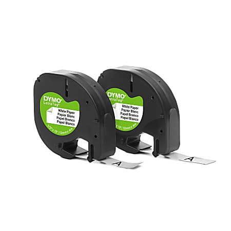 DYMO LT 10697 Black On White Tape 0.5 x 13 Pack Of 2 - Office ...