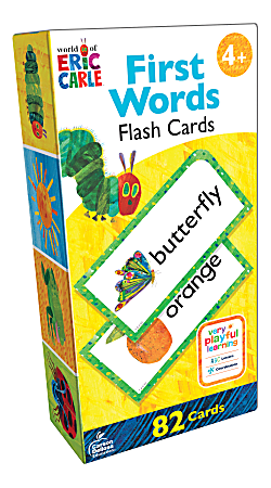 Carson-Dellosa World Of Eric Carle Early Learning Flash Cards, First Words, Set Of 82 Flash Cards