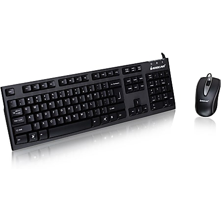 IOGear® Spill-Resistant Wired Keyboard And Mouse, Black, GKM513