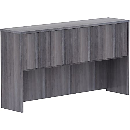 Lorell Weathered Charcoal Laminate Desking - 66" x 15" x 36" - Drawer(s)4 Door(s) - Material: Polyvinyl Chloride (PVC) Edge - Finish: Weathered Charcoal Laminate